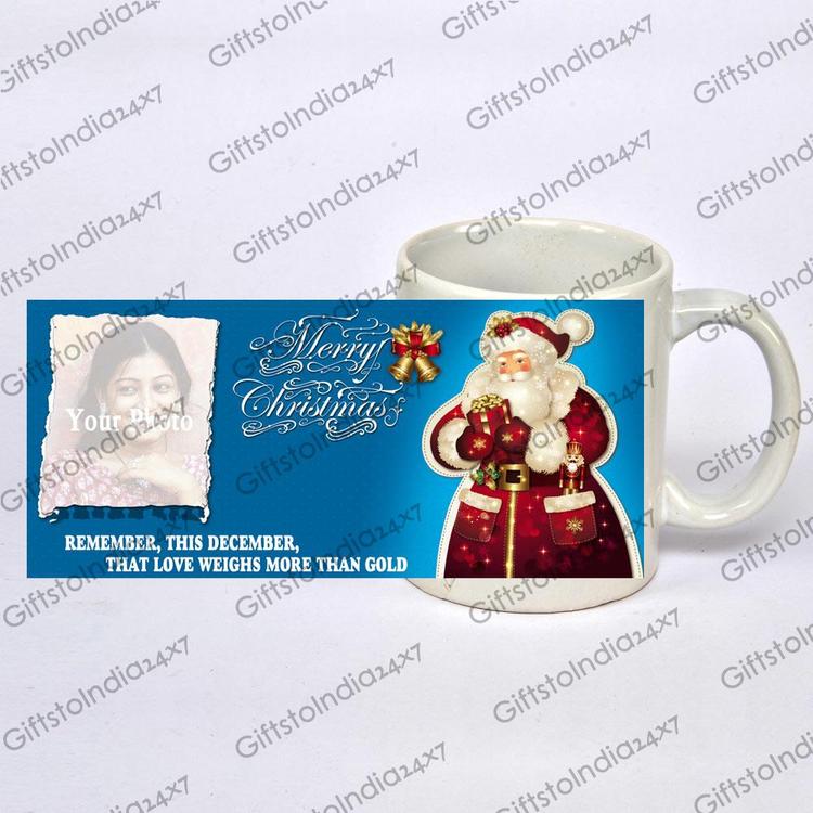 White Mug & Cheerful Santa