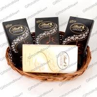 Lindt Lindor Chocolates in a Cane Basket