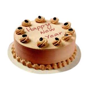 1 Kg Round Chocolate New Year Cake