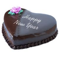 New Year Heart Shaped Chocolate Cake - 1 kg