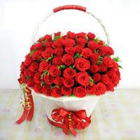 A Basket Of Red Roses