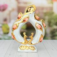 Golden Peacock Couple Ceramic Showpiece