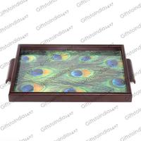 Brown Tray & Peacock Imprints