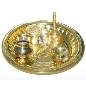 Puja Thali - Bill, Diya, Coin & Dabbi