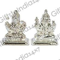 German Silver Lakshmi Ganesha Idols