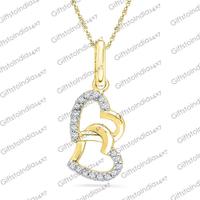 18 Kt You And Me Diamond Pendent