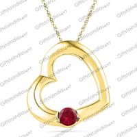 Valentines Ruby Heart Pendent