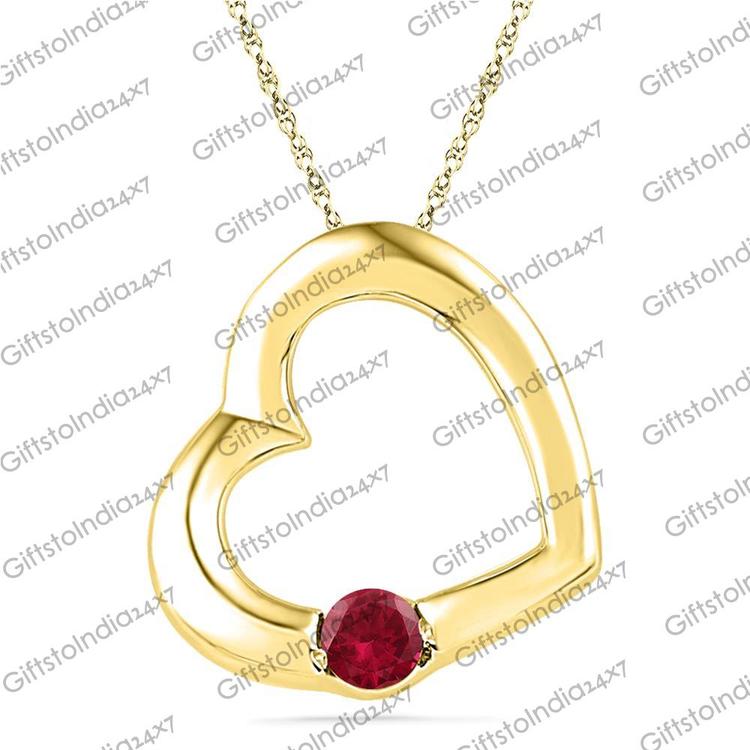 Valentines Ruby Heart Pendent