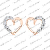 8pc Rose Gold Diamond Earrings