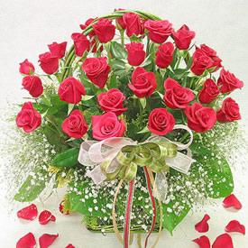 Magnificent Basket of Roses Anniversary