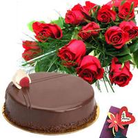 Roses with Cake Valentine
