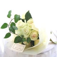 Sophisticated White Roses Bouquet Dad