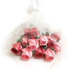 12 Pink Roses Bunch Dad