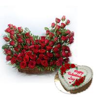 Pineapple Cake & Roses - Rose Day