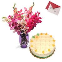 Orchids & cake & Valentine Card