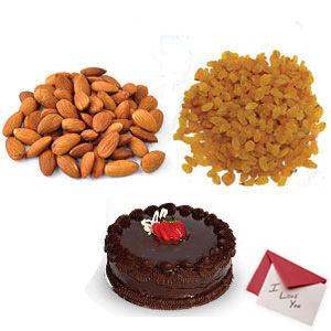 Raisin & Almond, 1 Kg Truffle Cake, Card