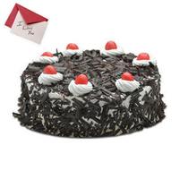 Black Forest Cake with Valentine Greeting Card