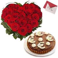 Rose Heart, Cake & Valentine card