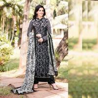 Majesty Black & Off White Crepe Silk Salwar Kameez