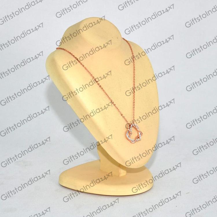 Lovely Crystal Heart Shaped Pendant and Necklace