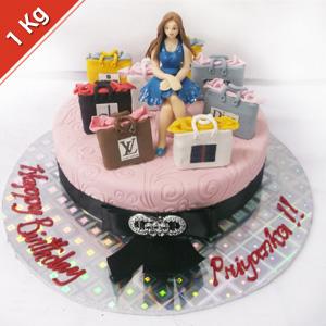 K4C Eggless Bday Girl Cake 1kg K4C Eggless Bday Girl Cake 1kg