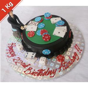 K4C Eggless Poker Table Cake 1kg K4C Eggless Poker Table Cake 1kg