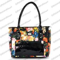 Floral Print Black Shoulder Bag