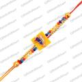 Yellow Satin Base Peacock Rakhi