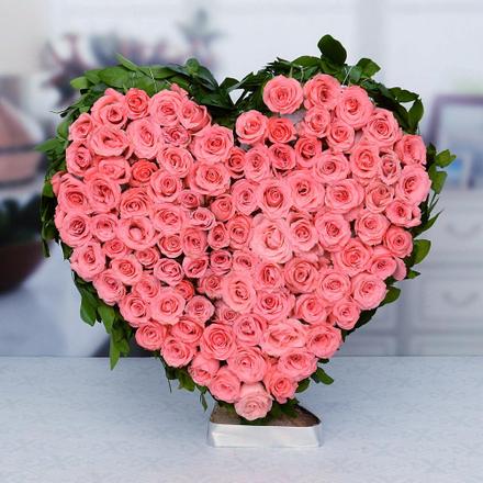 Pink Rose Heart