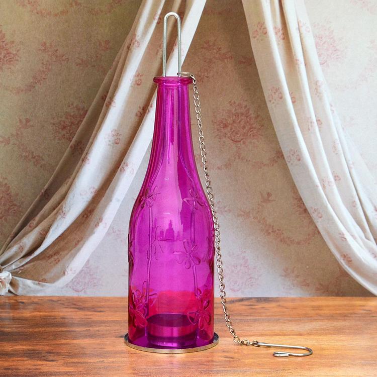 Magenta Bottle Candle Stand