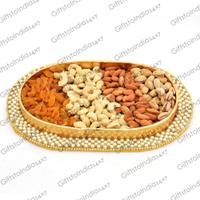 Dry Fruits in Oval Designer Tray