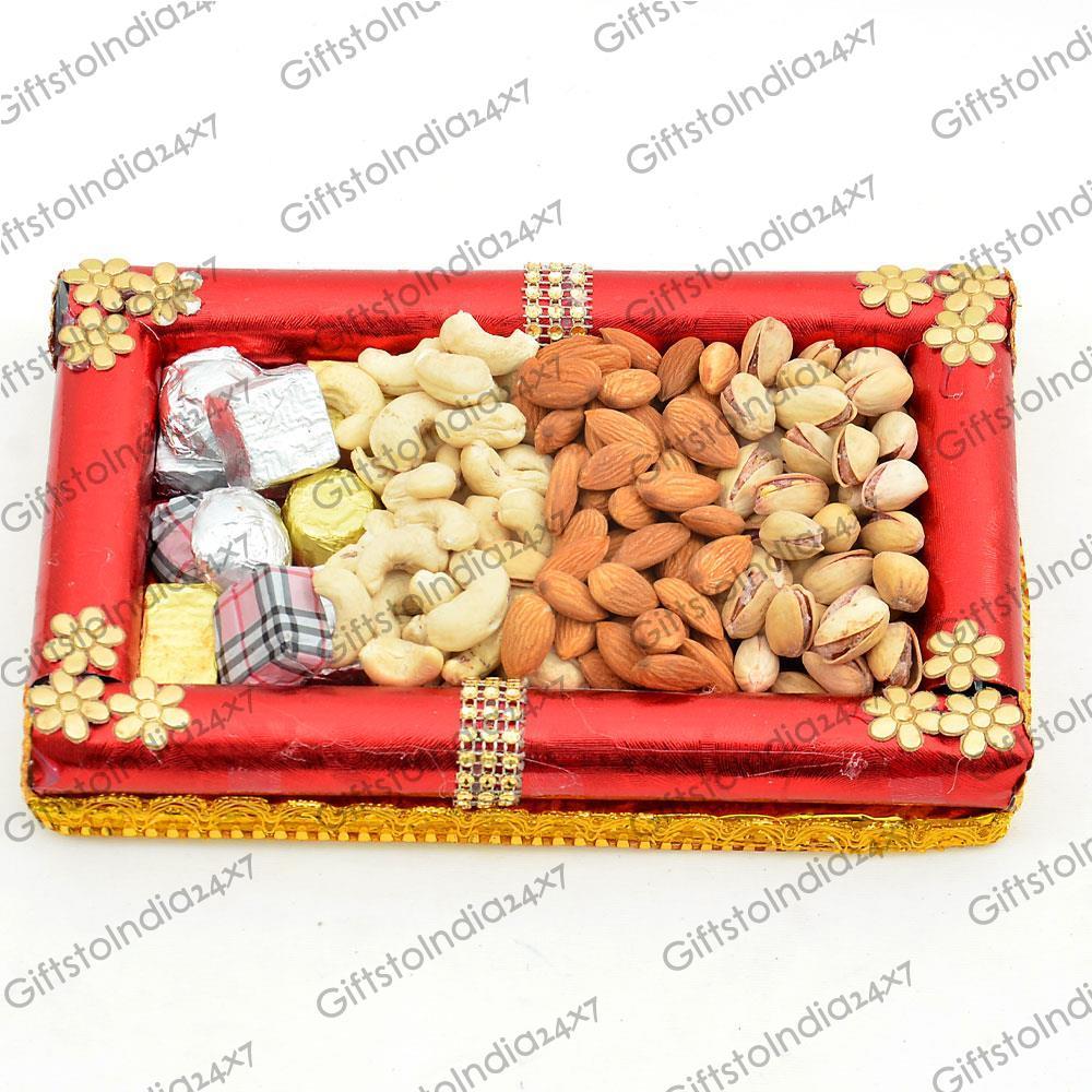 Dry Fruit and Handmade Chocolates Hamper Gift Baskets