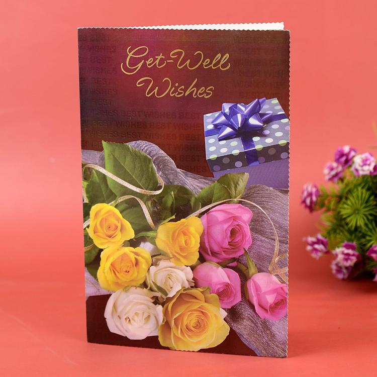Mixed Roses Get Well Soon Card