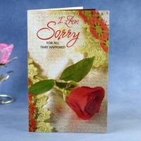 Single Red Rose Sorry Greeting Card