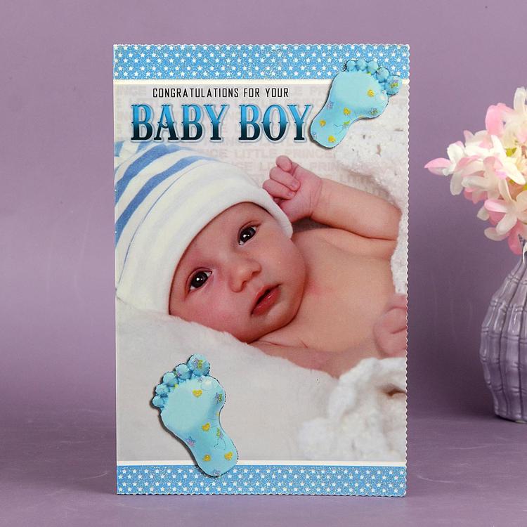Baby Boy Congratulatory Greetings Card