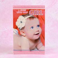 Red & Pink Colored Baby Girl Card