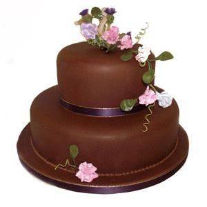 2 Tier Chocolate Fondant Cake - 3 Kg