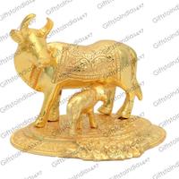 Golden Cow Calf Showpiece
