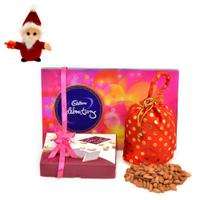 Almond Kaju Barfi & Chocolate & Santa Teddy