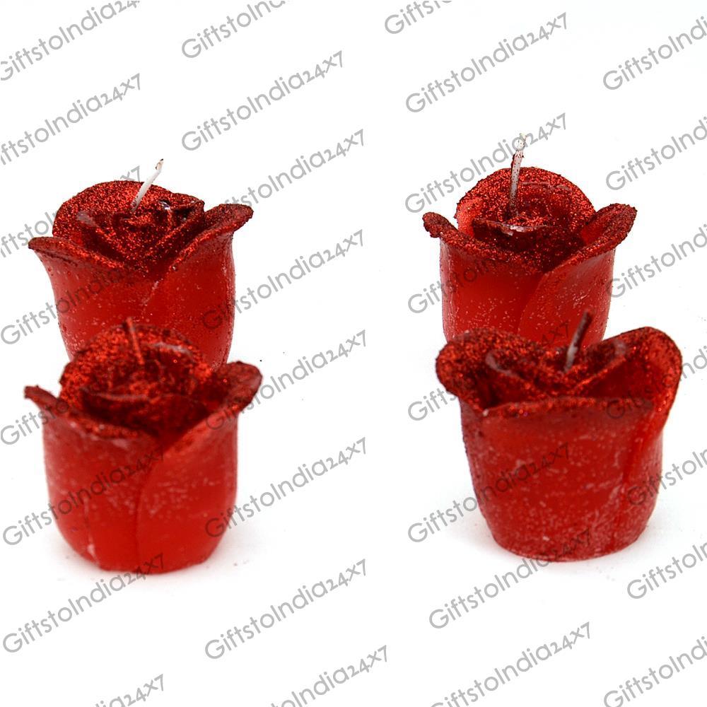 Scented Red Rose Candles, Home Decor