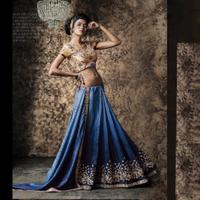 Fancy Pallu Saree in Cyan Blue & Blue