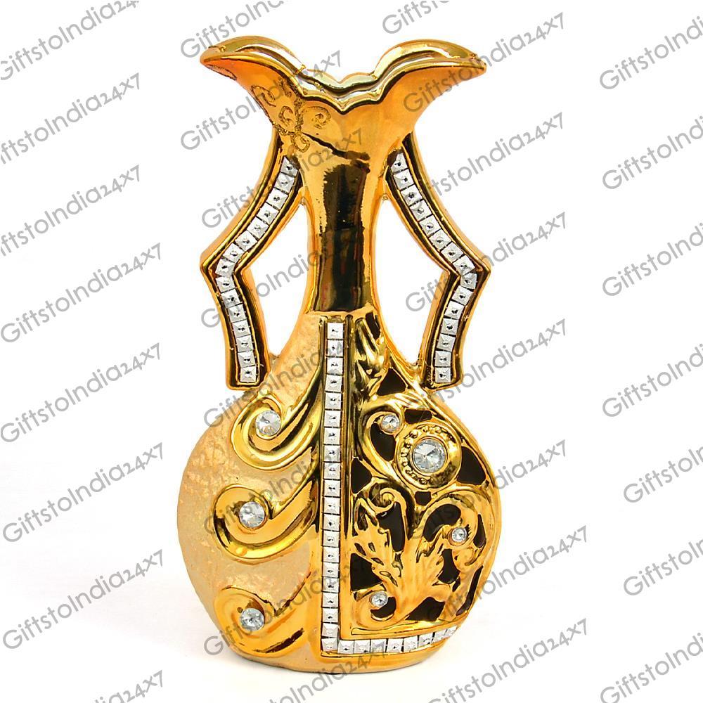 Beautiful Golden Flower Vase, Flower Vase