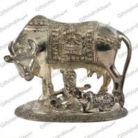 Playful Krishna With Cow And Calf