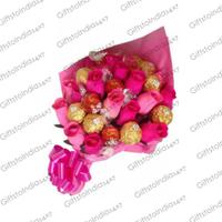 Pink Flowers & Rocher bouquet