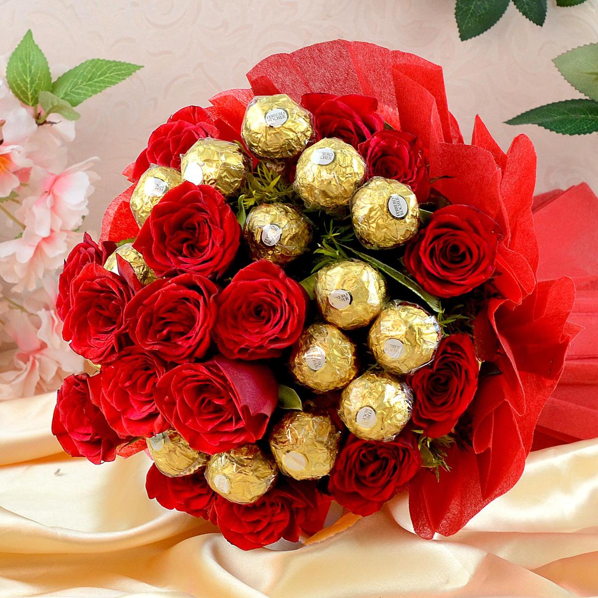 Red Flowers &amp; Ferrero Rocher | Valentine's Day, Pune