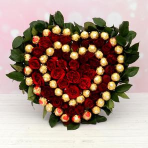 Ferrero Bouquet & Red Roses Ferrero Bouquet & Red Roses