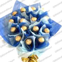 Classy Blue Rocher Bouquet