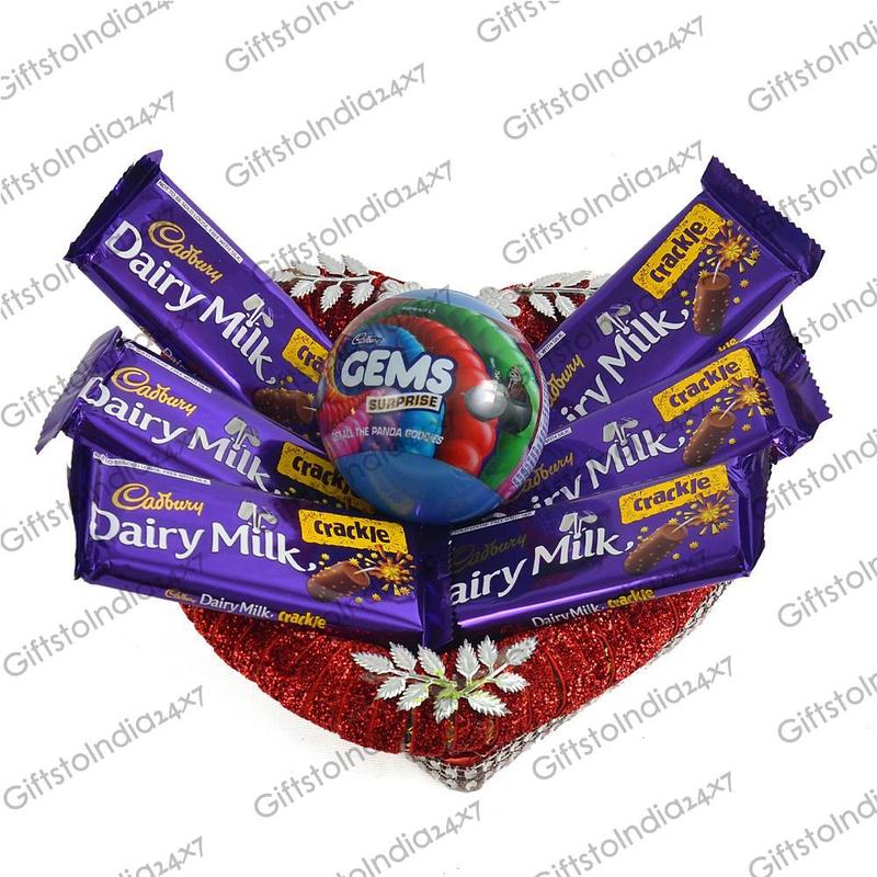 Dairy Milk Crackle and Gems Hamper Exclusive Thalis