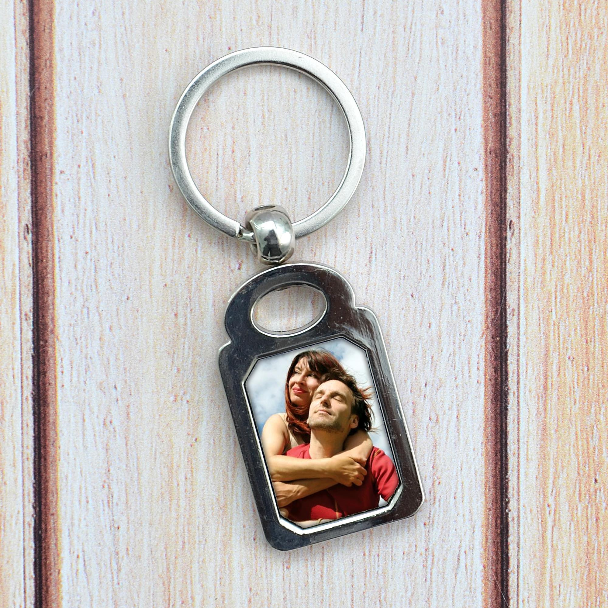 Trendy Rectangular Keychain, Personalized Photo Keychains