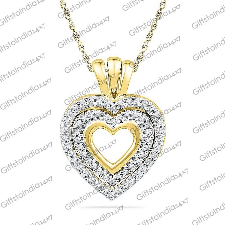 18 Kt Gold Charming Heart Diamond Pendant